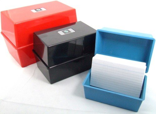 Card Index Box 8"x5" Red